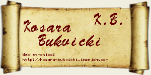 Kosara Bukvički vizit kartica